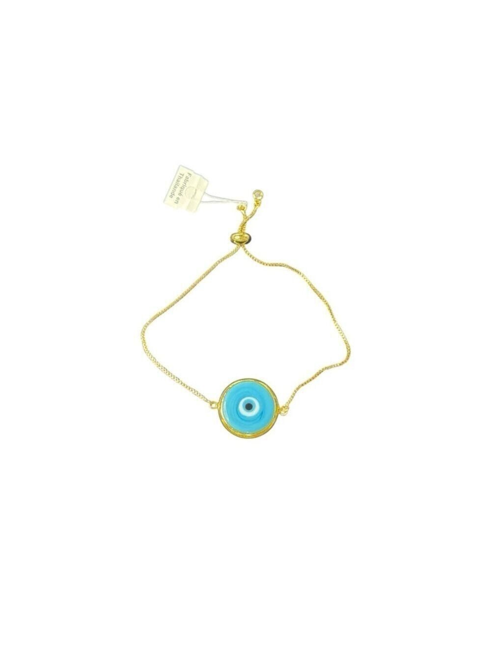 Women's Unbranded Gold Tone Blue Evil Eye Bracelet One Size